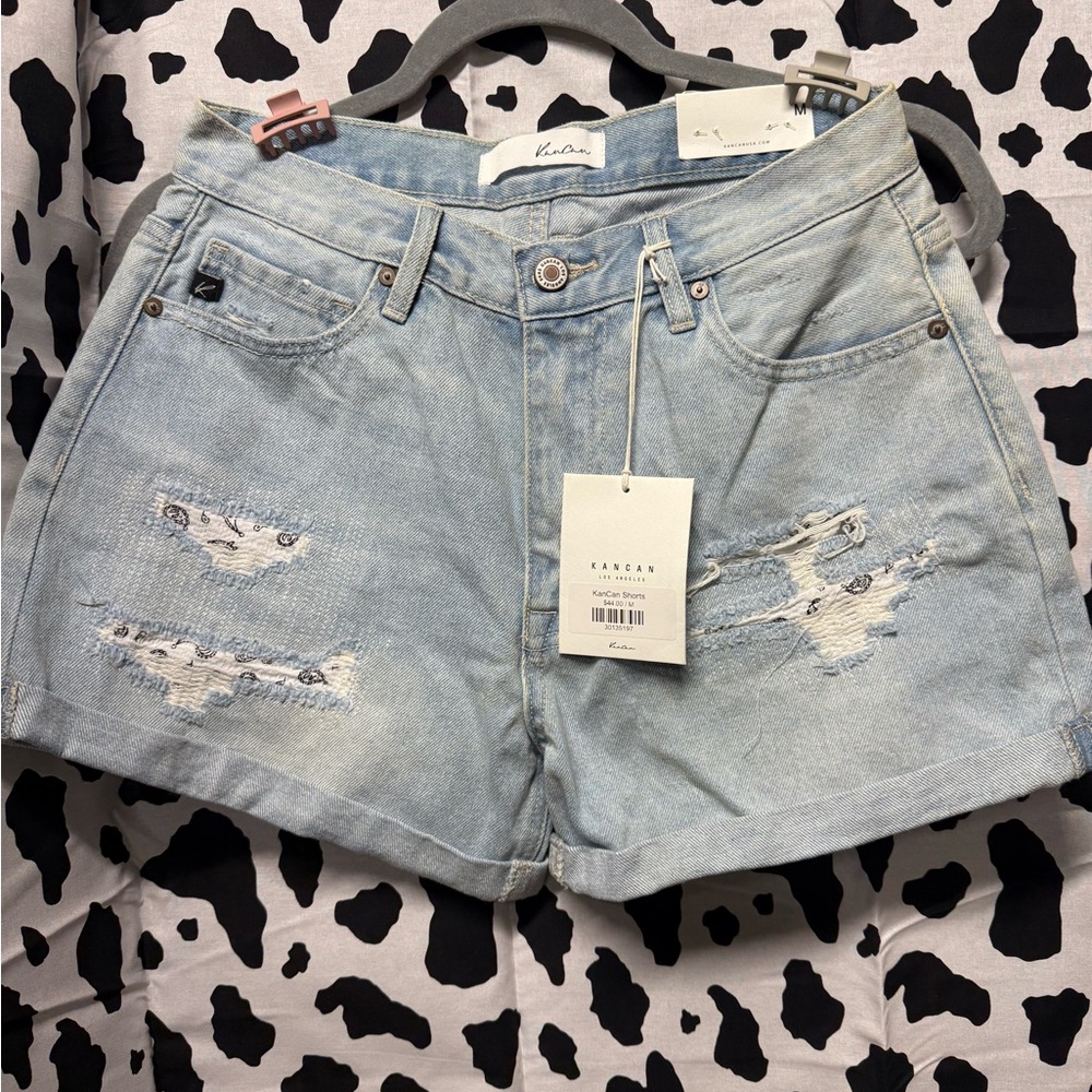 KanCan Light Blue Distressed Jean Shorts